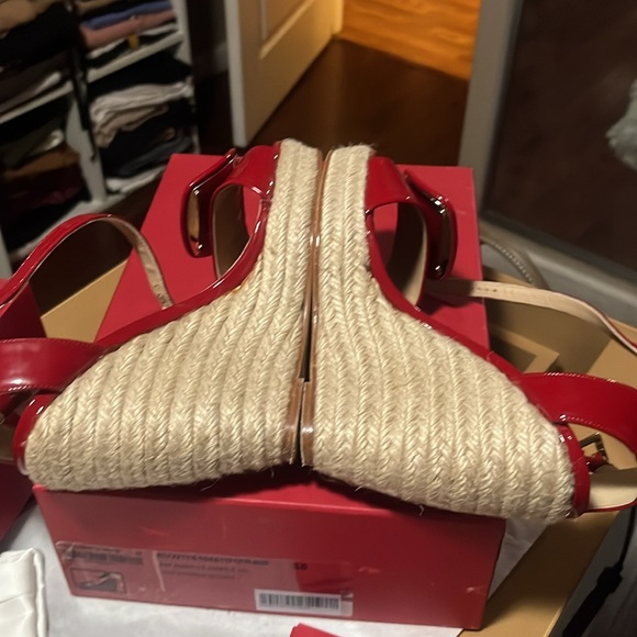 Roger Vivier Espadrille patent leather red Wedge. Authentic - Picture 7 of 9
